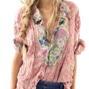 Magnolia Pearl Blockprint Tora Shirt (Pere) O/S